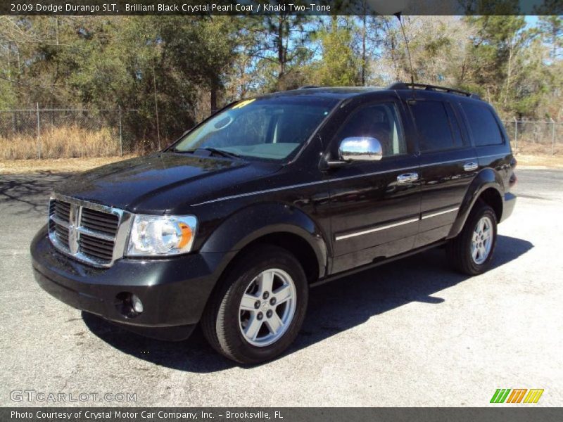 Brilliant Black Crystal Pearl Coat / Khaki Two-Tone 2009 Dodge Durango SLT