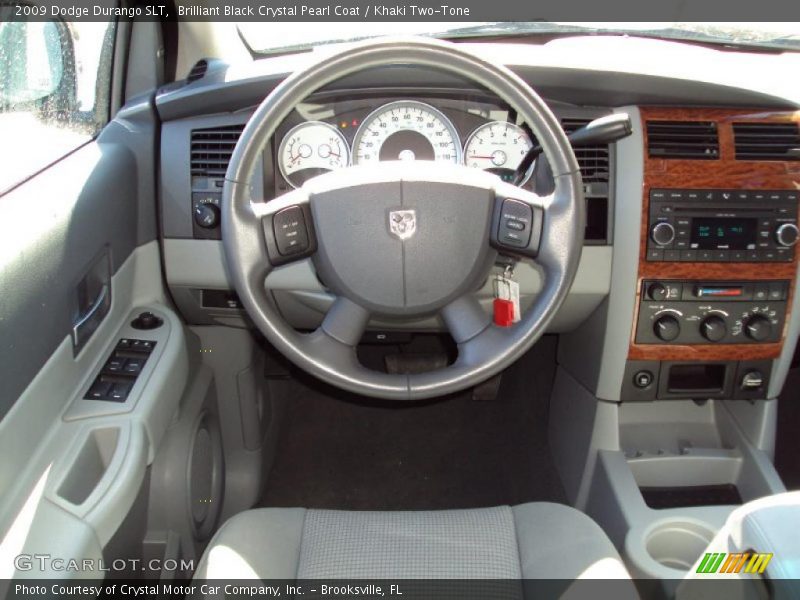 Brilliant Black Crystal Pearl Coat / Khaki Two-Tone 2009 Dodge Durango SLT