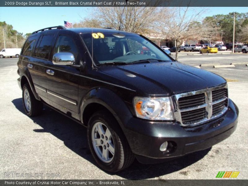 Brilliant Black Crystal Pearl Coat / Khaki Two-Tone 2009 Dodge Durango SLT