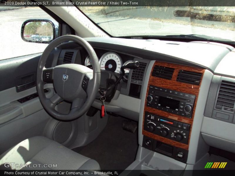 Brilliant Black Crystal Pearl Coat / Khaki Two-Tone 2009 Dodge Durango SLT