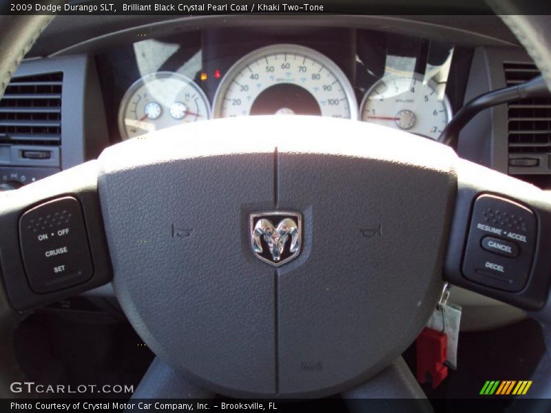 Brilliant Black Crystal Pearl Coat / Khaki Two-Tone 2009 Dodge Durango SLT