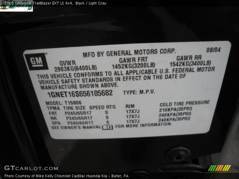 Black / Light Gray 2005 Chevrolet TrailBlazer EXT LS 4x4
