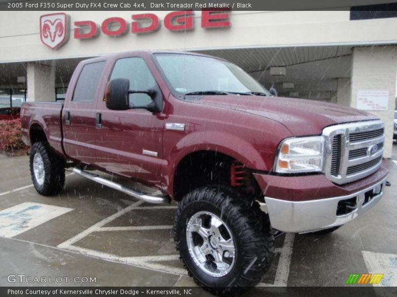 Dark Toreador Red Metallic / Black 2005 Ford F350 Super Duty FX4 Crew Cab 4x4