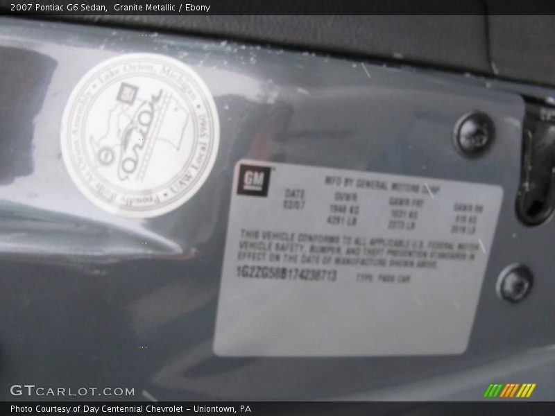 Granite Metallic / Ebony 2007 Pontiac G6 Sedan
