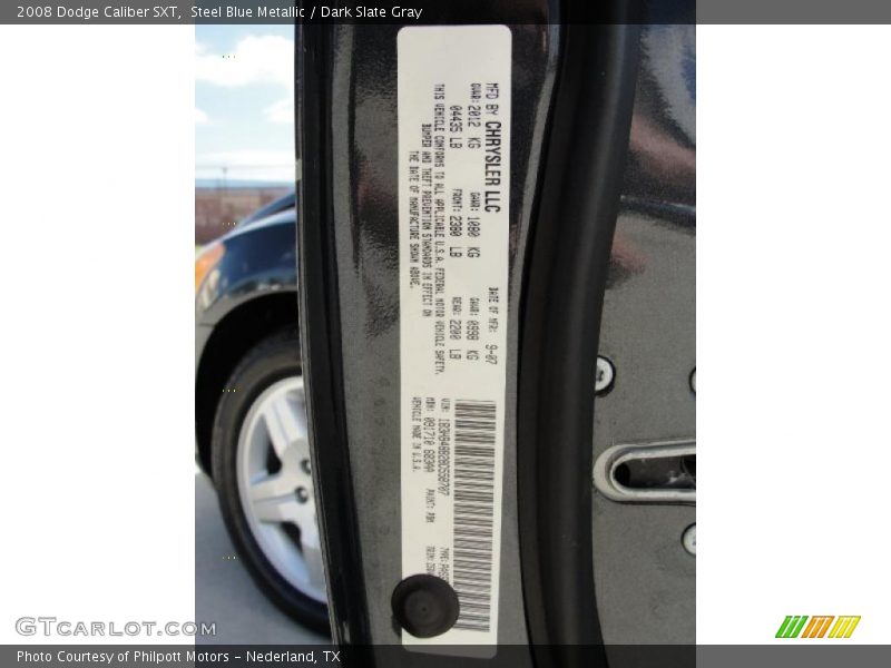 Steel Blue Metallic / Dark Slate Gray 2008 Dodge Caliber SXT