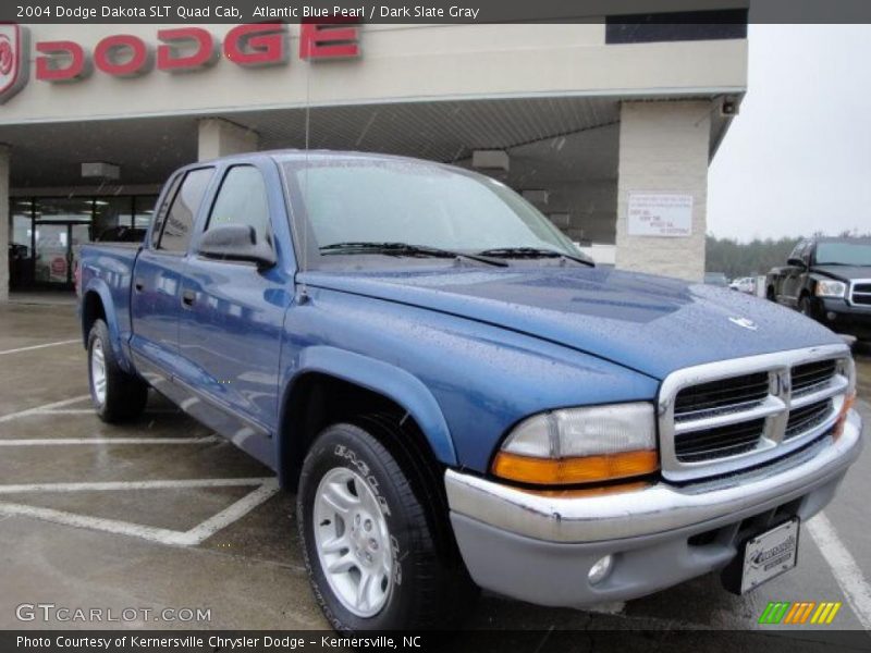 Atlantic Blue Pearl / Dark Slate Gray 2004 Dodge Dakota SLT Quad Cab