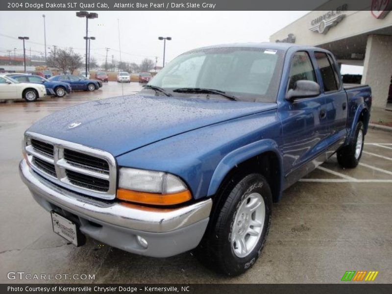 Atlantic Blue Pearl / Dark Slate Gray 2004 Dodge Dakota SLT Quad Cab