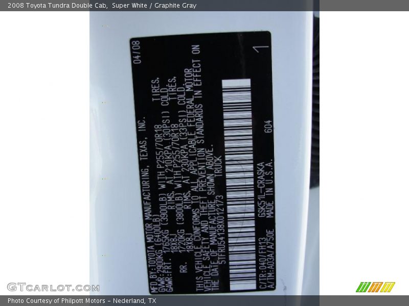 Super White / Graphite Gray 2008 Toyota Tundra Double Cab