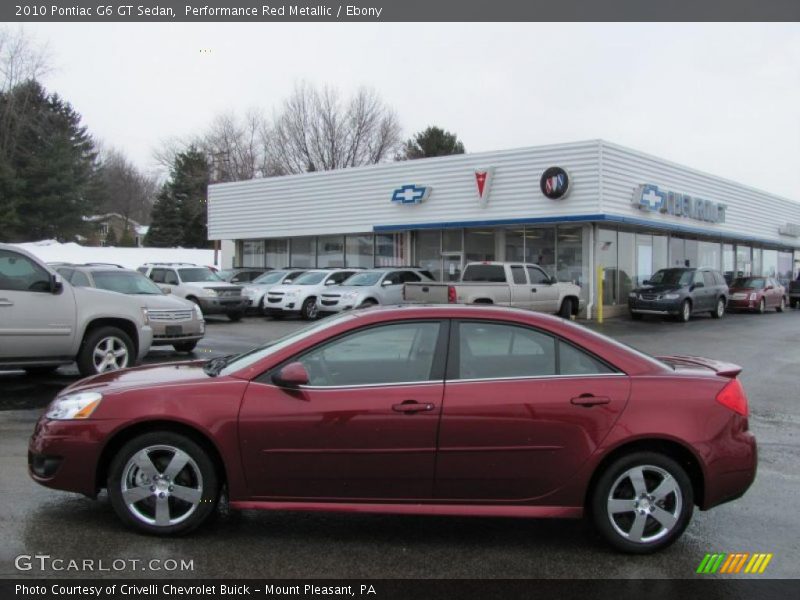 Performance Red Metallic / Ebony 2010 Pontiac G6 GT Sedan