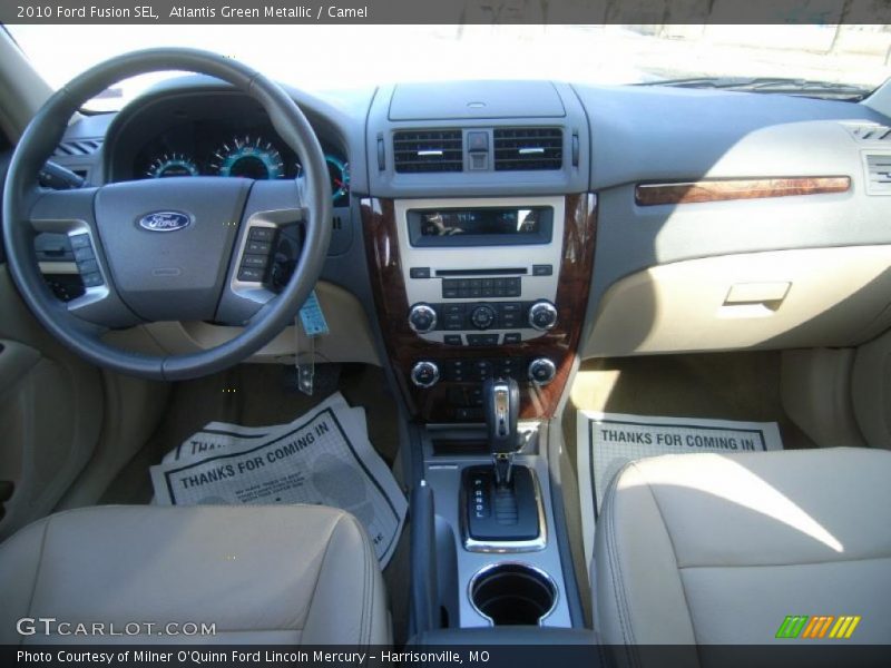 Atlantis Green Metallic / Camel 2010 Ford Fusion SEL