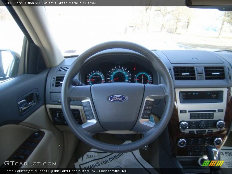 Atlantis Green Metallic / Camel 2010 Ford Fusion SEL