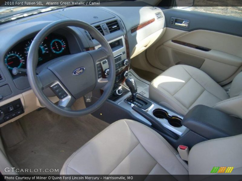 Atlantis Green Metallic / Camel 2010 Ford Fusion SEL