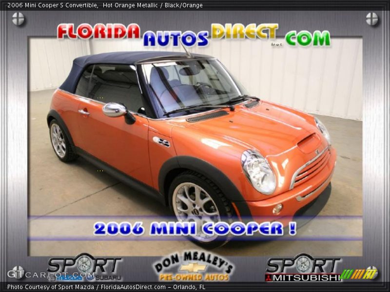 Hot Orange Metallic / Black/Orange 2006 Mini Cooper S Convertible