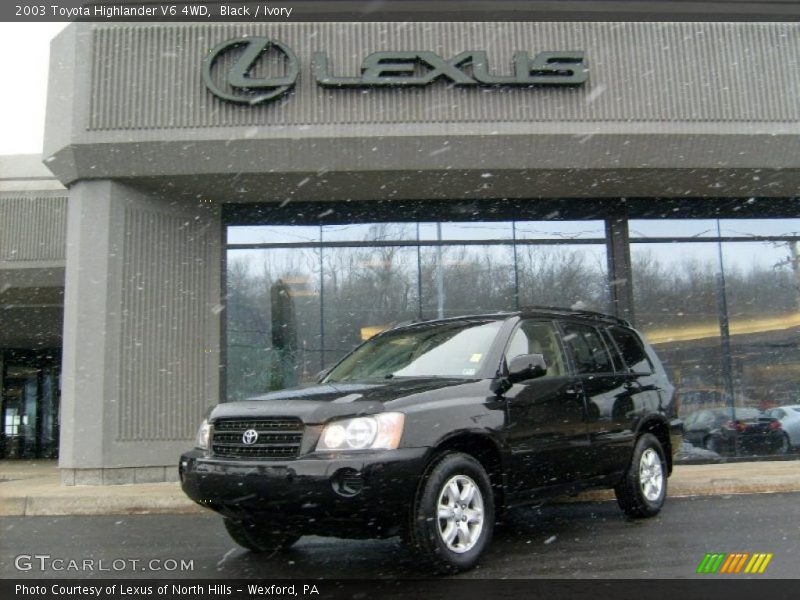 Black / Ivory 2003 Toyota Highlander V6 4WD