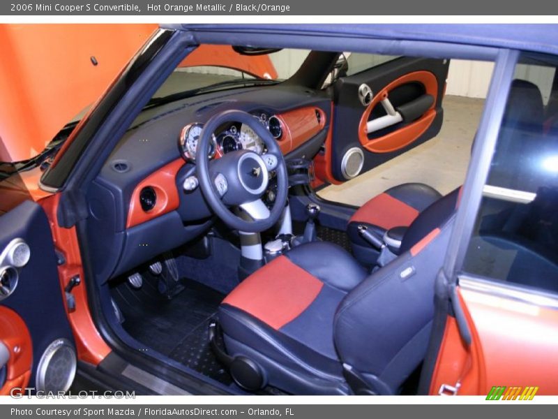 Hot Orange Metallic / Black/Orange 2006 Mini Cooper S Convertible