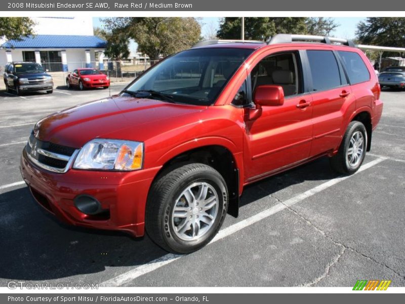 Rave Red / Medium Brown 2008 Mitsubishi Endeavor SE AWD