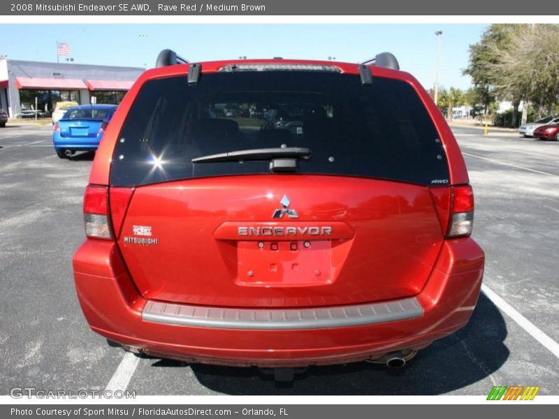 Rave Red / Medium Brown 2008 Mitsubishi Endeavor SE AWD