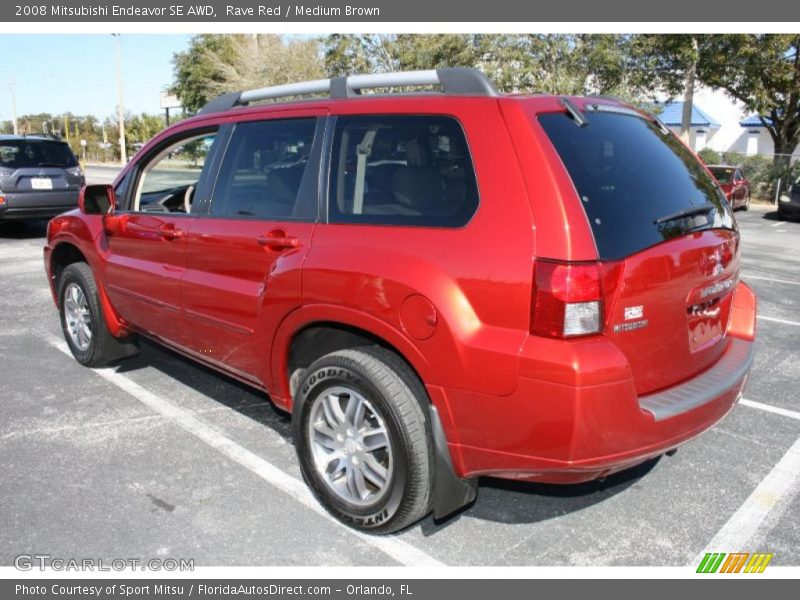 Rave Red / Medium Brown 2008 Mitsubishi Endeavor SE AWD