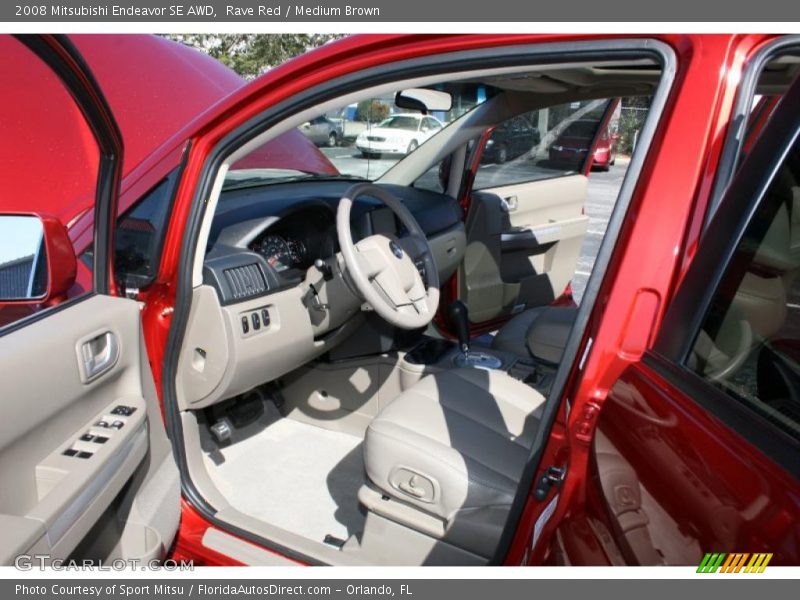 Rave Red / Medium Brown 2008 Mitsubishi Endeavor SE AWD
