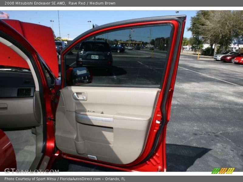 Rave Red / Medium Brown 2008 Mitsubishi Endeavor SE AWD