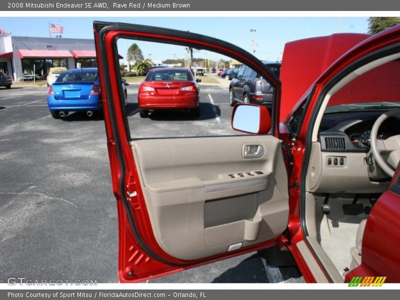 Rave Red / Medium Brown 2008 Mitsubishi Endeavor SE AWD