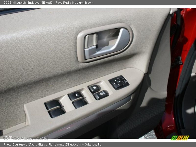 Rave Red / Medium Brown 2008 Mitsubishi Endeavor SE AWD