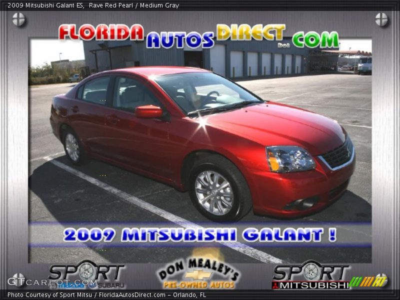 Rave Red Pearl / Medium Gray 2009 Mitsubishi Galant ES