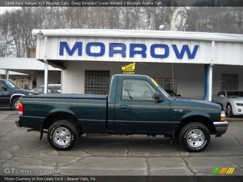 Deep Emerald Green Metallic / Medium Prairie Tan 1998 Ford Ranger XLT Regular Cab
