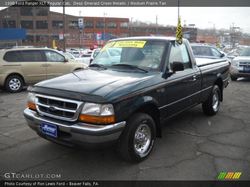 Deep Emerald Green Metallic / Medium Prairie Tan 1998 Ford Ranger XLT Regular Cab