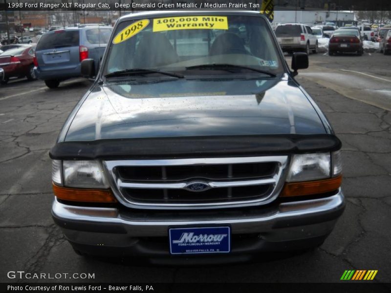 Deep Emerald Green Metallic / Medium Prairie Tan 1998 Ford Ranger XLT Regular Cab