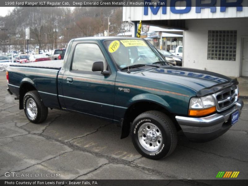 Deep Emerald Green Metallic / Medium Prairie Tan 1998 Ford Ranger XLT Regular Cab