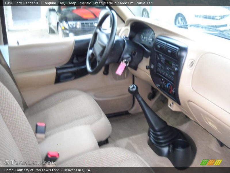 Deep Emerald Green Metallic / Medium Prairie Tan 1998 Ford Ranger XLT Regular Cab