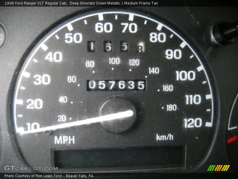 Deep Emerald Green Metallic / Medium Prairie Tan 1998 Ford Ranger XLT Regular Cab