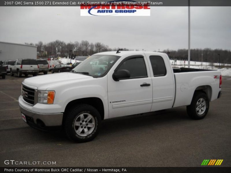 Summit White / Dark Titanium/Light Titanium 2007 GMC Sierra 1500 Z71 Extended Cab 4x4