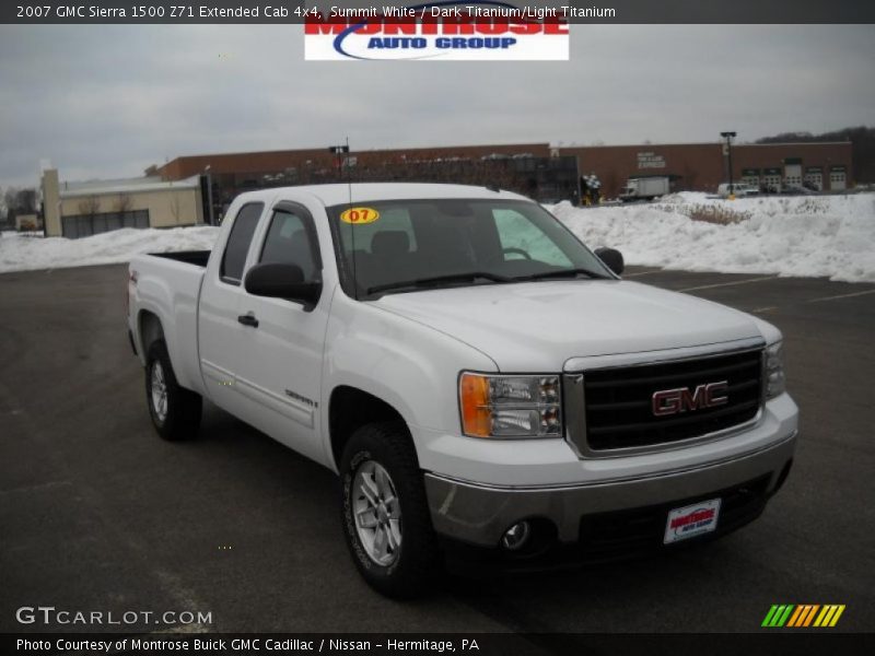 Summit White / Dark Titanium/Light Titanium 2007 GMC Sierra 1500 Z71 Extended Cab 4x4