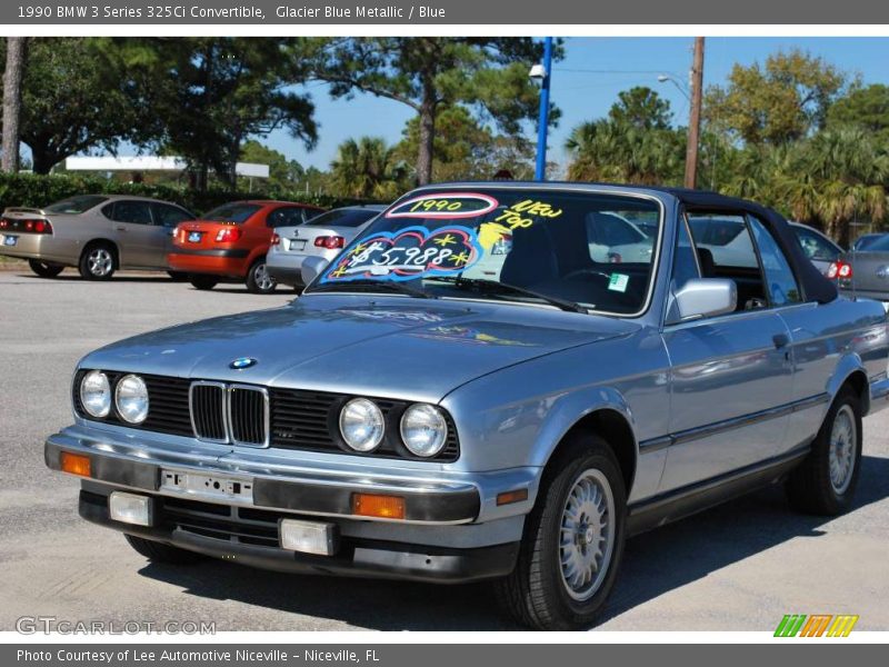 Glacier Blue Metallic / Blue 1990 BMW 3 Series 325Ci Convertible