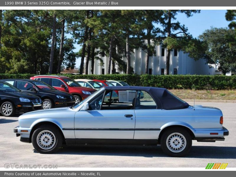 Glacier Blue Metallic / Blue 1990 BMW 3 Series 325Ci Convertible