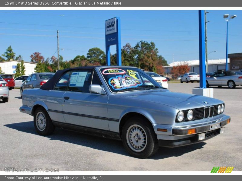 Glacier Blue Metallic / Blue 1990 BMW 3 Series 325Ci Convertible