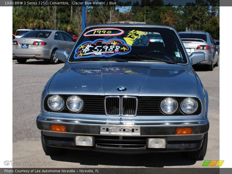 Glacier Blue Metallic / Blue 1990 BMW 3 Series 325Ci Convertible