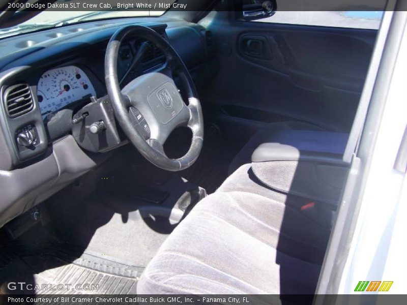 Bright White / Mist Gray 2000 Dodge Dakota SLT Crew Cab