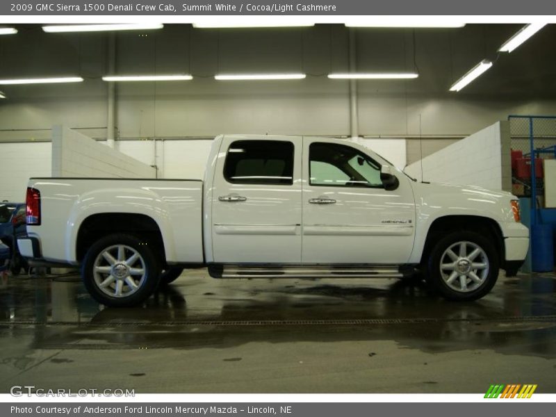 Summit White / Cocoa/Light Cashmere 2009 GMC Sierra 1500 Denali Crew Cab