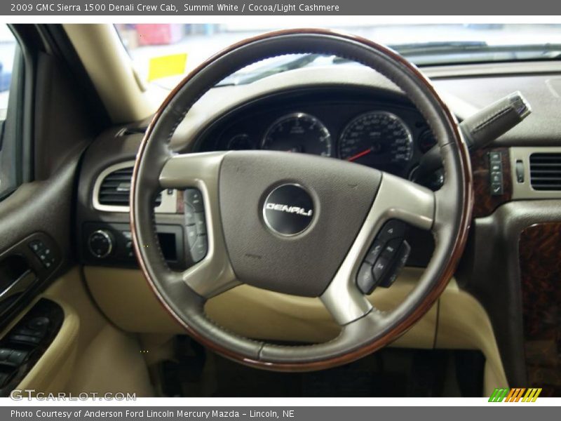 Summit White / Cocoa/Light Cashmere 2009 GMC Sierra 1500 Denali Crew Cab