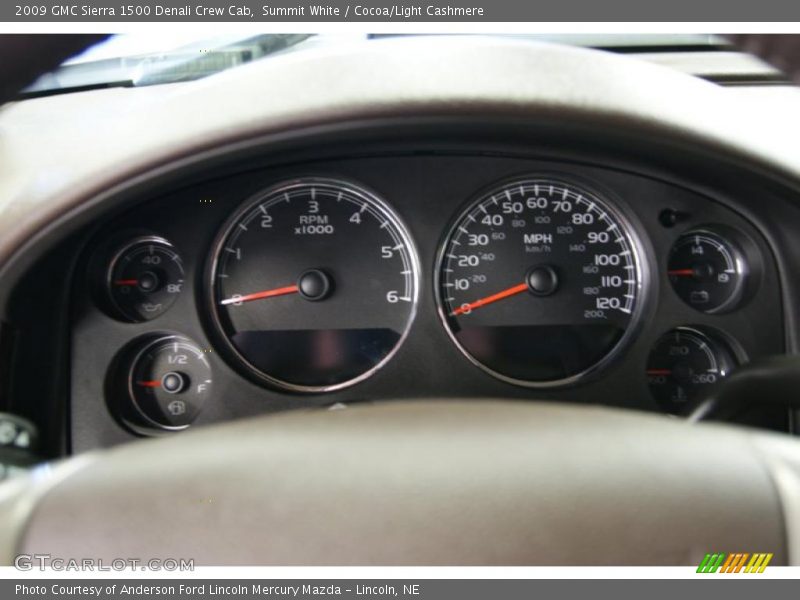 Summit White / Cocoa/Light Cashmere 2009 GMC Sierra 1500 Denali Crew Cab