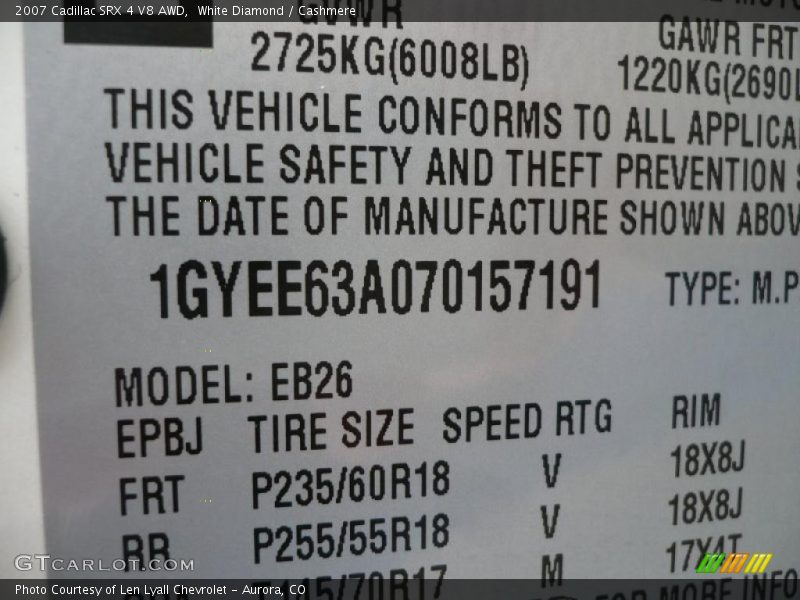 White Diamond / Cashmere 2007 Cadillac SRX 4 V8 AWD