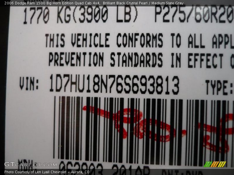 Brilliant Black Crystal Pearl / Medium Slate Gray 2006 Dodge Ram 1500 Big Horn Edition Quad Cab 4x4