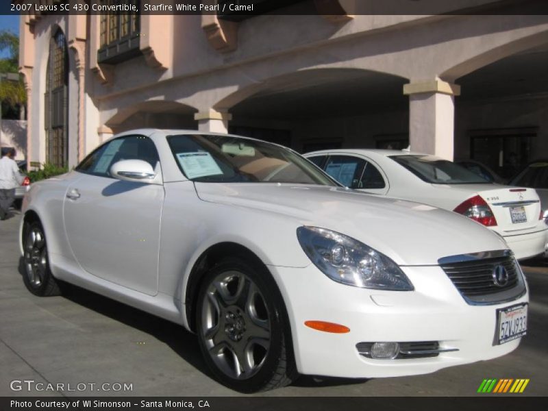 Starfire White Pearl / Camel 2007 Lexus SC 430 Convertible