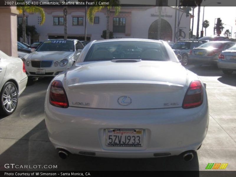 Starfire White Pearl / Camel 2007 Lexus SC 430 Convertible