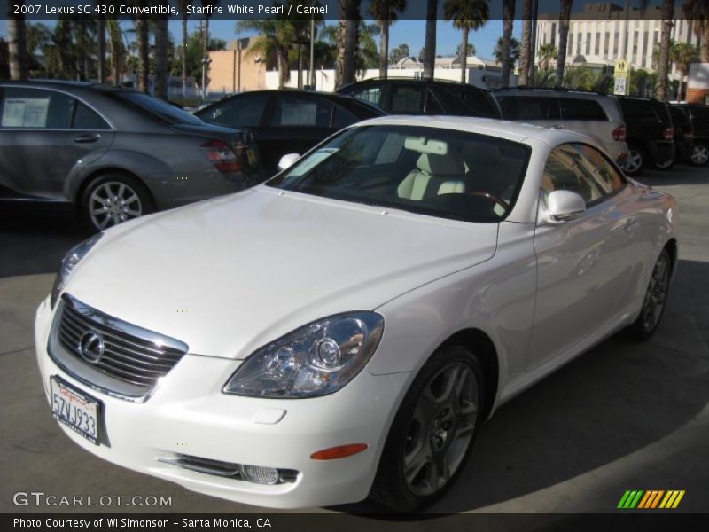 Starfire White Pearl / Camel 2007 Lexus SC 430 Convertible
