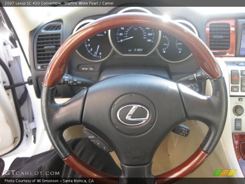 Starfire White Pearl / Camel 2007 Lexus SC 430 Convertible
