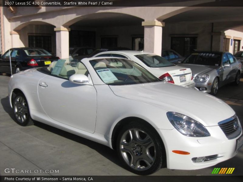 Starfire White Pearl / Camel 2007 Lexus SC 430 Convertible